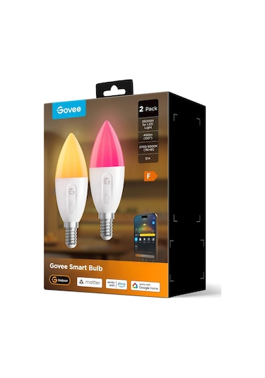 Govee Rgbww Matter Destekli E14 Akıllı Ampul - 2'li Paket