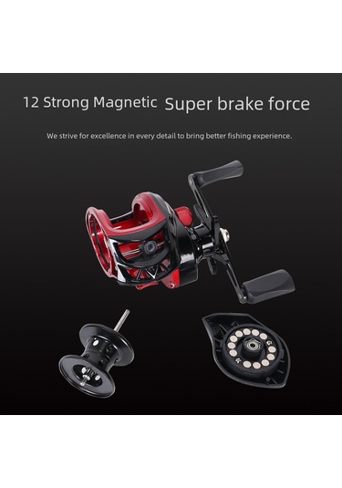 Mufunye Kırmızı Sol El Metal Bobinli Dayanıklı Liyue Makinesi, Uzak Atışlı Balık Olta Makinesi, Marul/ayı Balığı Avı İçin Olta Takımı Ac200