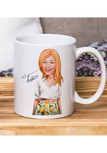 Kişiye Özel Karikatürlü Kadın Tasarımlı Beyaz Kupa Bardak-105, Arkadaşa Hediye , Karikatürlü Kupa Bardak Kobitmeyen138504 Bk Gift