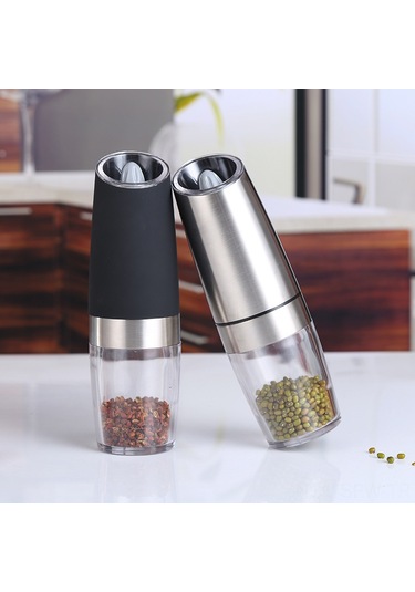 Maiyame Elektrikli Tuz-biber Değiştirilebilir Değirmen Seti, Paslanmaz Çelik, Otomatik Algılama, Gümüş Renkli, Toptan Satış Diğer