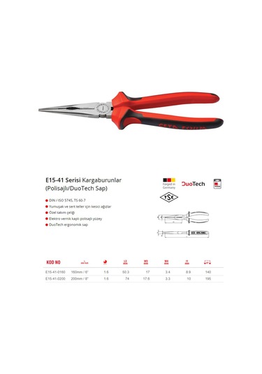 Ceta Form 160MM E15-41-0160 Kargaburun Polisajlı/Duotech Sap