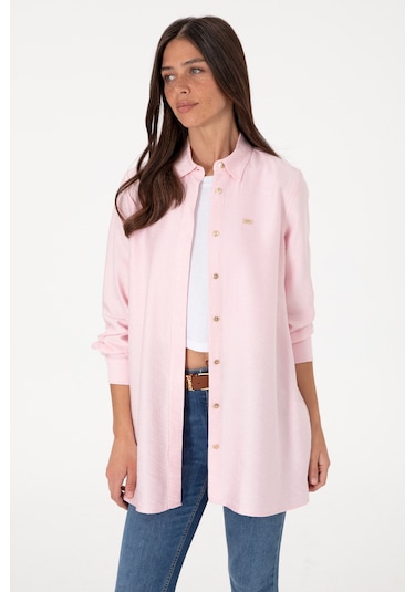 U.s. Polo Assn. Kadın Açık Pembe Gömlek Tunik Dokuma 50306411-vr078 Acık Pembe