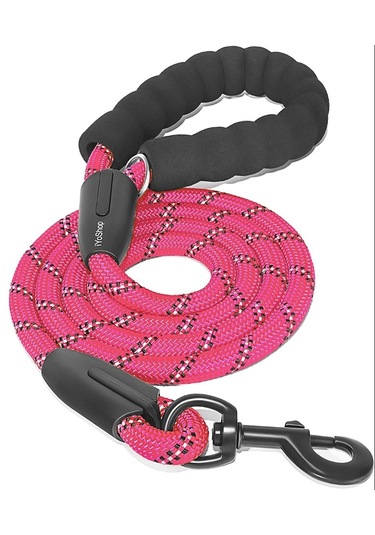 Paticimiss Çizgili Halat Köpek Gezdirme Tasması 0.8 MM x 120 CM Pembe