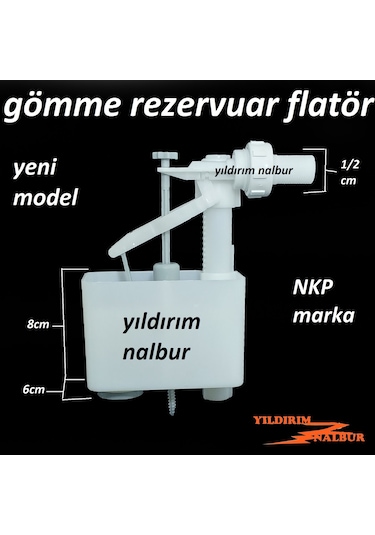 Nkp Yeni Gömme Rezervuar Flatörü 1/2 Nkp Marka Kalite Beyaz