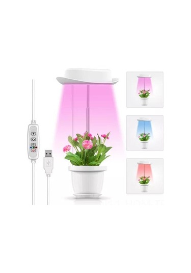 Suofeng Tek Başlı Usb Dimmable Zamanlayıcı Led Bitki Büyüme Lambası - Tam Spektrumlu Sukulent Işık Kaynağı Beyaz
