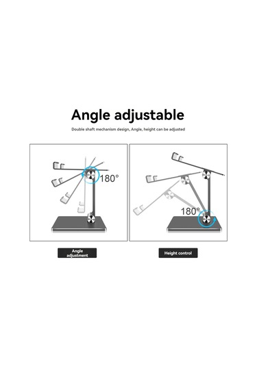 Jeehugo Alüminyum Allüvyum Masaüstü Telefon Ve Tablet Tutucu - Çok Açı Ayarlanabilir, Katlanabilir Ve Evrensel Kullanım Desteği Gümüş