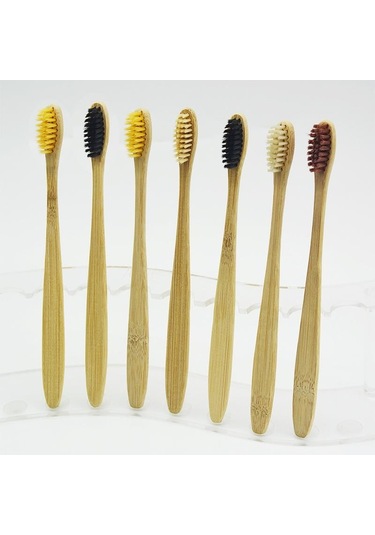 3 Adet Eko Saf Doğal Bambu Kömür Yetişkin Orta Yumuşak Saç Diş Fırçaları Ev Otel Malzemeleri 1