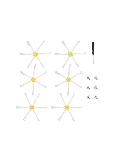 Sointeresting Irobot Roomba 600/700/500 İçin 6 Köşe Yan Fırça Aksesuarları, Yan Fırça Aksesuarları Yedek Parçaları