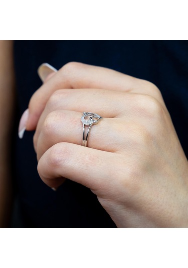 0.16 Karat Pırlanta Çift Klap Yüzük