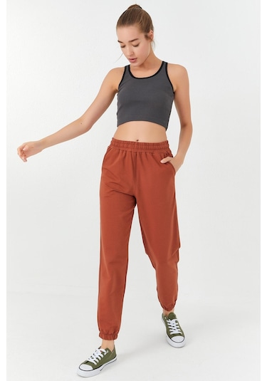 Tommy Life Antrasit Basic Sıfır Kol Dar Kalıp U Yaka Kadın Crop Top Atlet - 97160 Antrasit