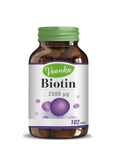 Voonka Biotin 2500 ΜG Takviye Edici Gıda 102 Tablet