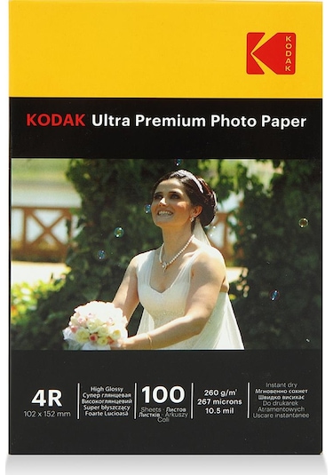 Kodak Photo Paper 4R Glossy-Parlak 10X15 -100'Lük 260G