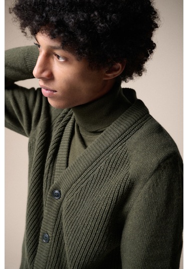 Barbour Mainland Knitted Hırka Ol51 Olive Yeşil