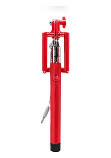 Kilifone - Selfie Çubuğu Slf 01 Kablolu Selfie Çubuğu - Kırmızı - T9372