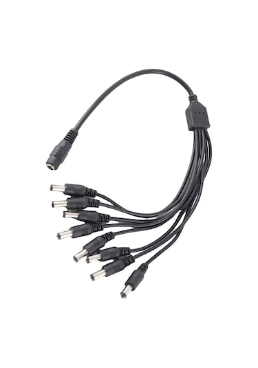 Yaozixa 8 Çıkışlı Cctv Güç Dağıtıcı Kablosu, 5.5x2.1mm Ana Bağlantı, 1 Adaptörle 8 Kameraya Enerji Sağlar, 12v Dc Uyumlu, Led Ve Güvenlik Kameraları İçin