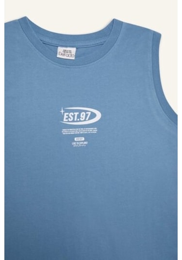 Defacto Erkek Çocuk Bisiklet Yaka Baskılı Atlet E0192a825hsbe251 Mavi