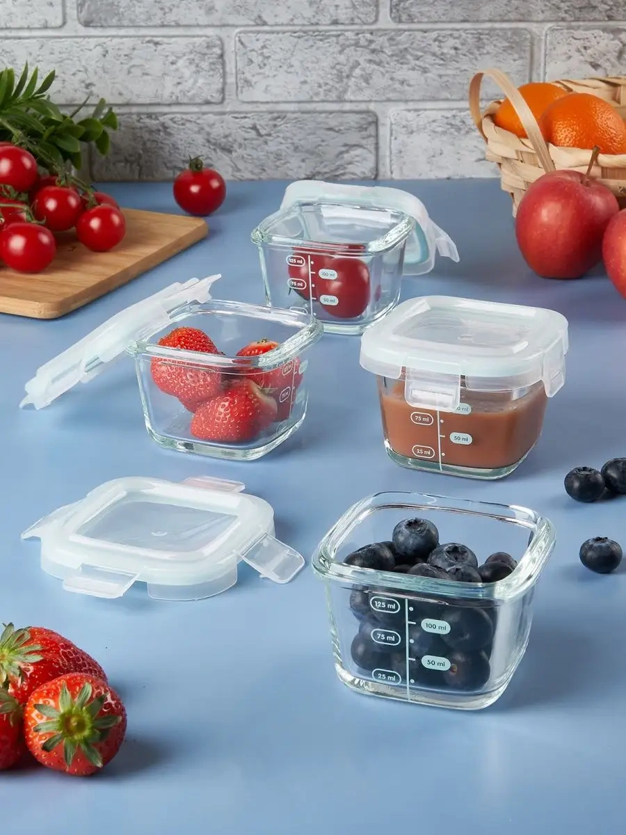 Eley 4'lü Cam Gıda Saklama Kabı Seti, 160 Ml 147638556 Beyaz