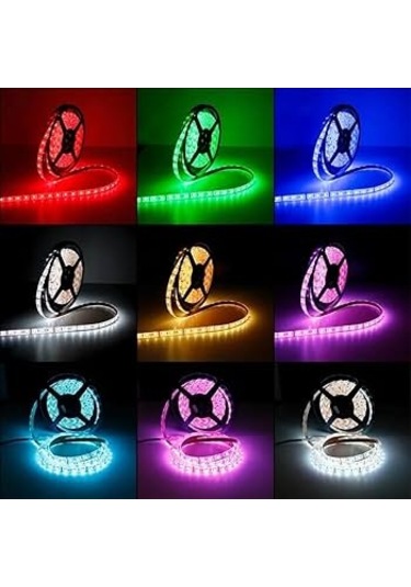 5metre Led Şerit 5050 Dc12v Mavi Renkli 60led/m Ip65 Işık Aydınlatma Lambası Hortum Kendinden Yapışkanlı Mavi