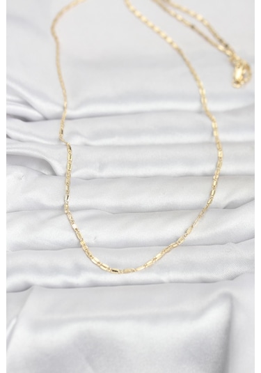 Cm 14k Gold Renk Lazerli Zincir Model 60 Cm Kadın Kolye Diğer