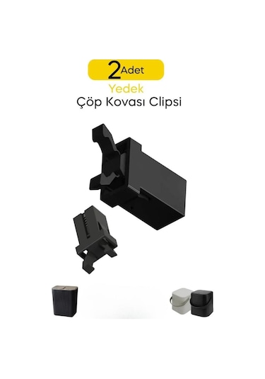 Mithra Life 2 Adet Çöp Kovası Yedek Kilidi Klipsi Mıt1096 Siyah