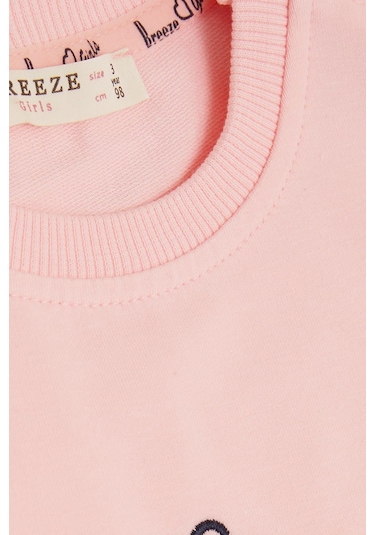 Breeze Kız Çocuk Eşofman Takım Çiçek Temalı Tavşancık Nakışlı 1-4 Yaş, Pembe-pembe Pembe