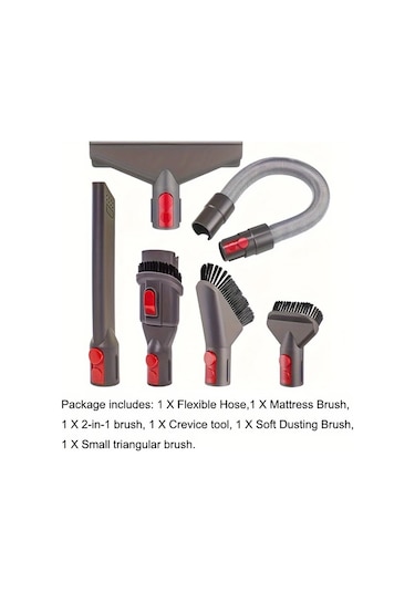 Honeybeeshop 6 Adet Plastik Elektrikli Süpürge Ek Parça Seti V7 V8 V10 V11 V15 Uyumlu Dar Alan Ucu Başlık Fırçalar