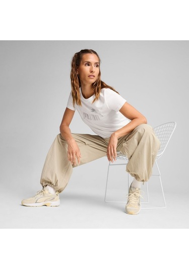 Puma Metallıc No. 1 Logo Tee Kadın Tişört Beyaz Beyaz