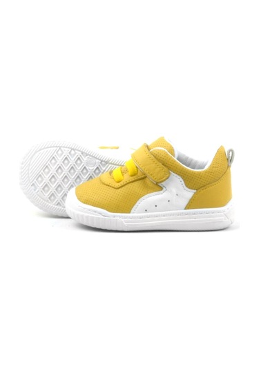 Rakerplus Hakiki Deri Sarı Cırtlı Lastikli Bebek Sneaker Sarı