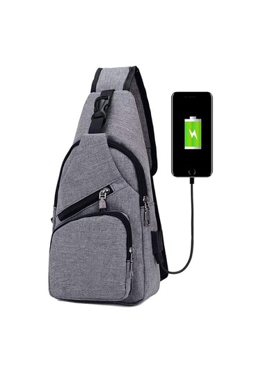 Usb Şarj Ve Kulaklık Girişi Bulunan Erkek Omuz Çantası, Göğüs Çantası