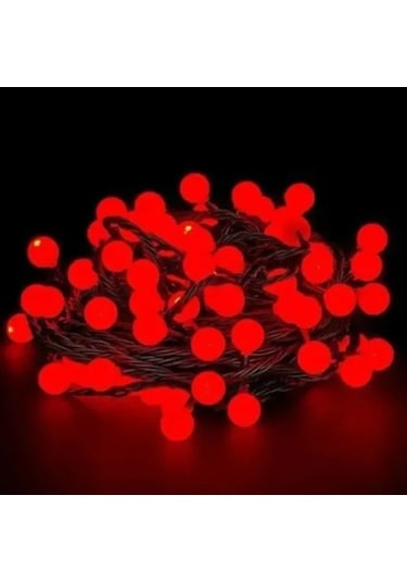 5m 28 Led Kırmızı Işık Şeffaf Kablo Fişli Eklemeli Çok Renkli