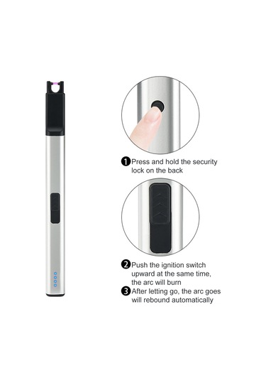 Moveevo "usb Şarjlı Rüzgara Dayanıklı Ark Ateşleme Çakmak - Bbq, Kamp Ve Mutfak İçin" Yeşil