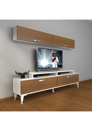 Decoraktiv Ekoflex 5 Slm Silver Tv Ünitesi Tv Sehpası Beyaz - Ceviz