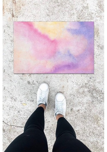 Dijital Baskı Ebruli Bulut Desen Kapı Önü Paspası K-1005