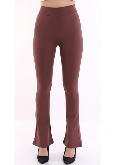 Kadın Kahve Yüksek Bel Fitilli Dayanıklı Örme Kumaş Toparlayıcı IKahve Kahverengi