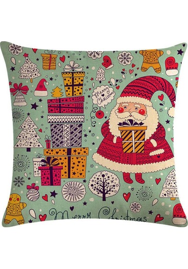 Adet Noel Süsleri Noel Yastık Kılıfı Noel Baba Yastık Kılıfı Yastık Ev Dekoru Çok Renkli