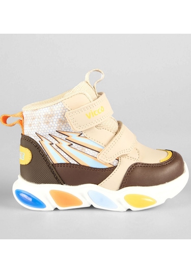 Vicco David Phylon Kauçuk Taban Ortopedik Işıklı Çocuk Bot Bej
