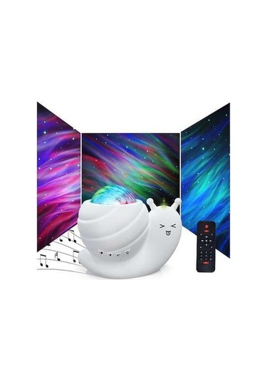 Artfulabode Salyangoz Şekilli Yıldız Projeksiyonlu Bluetooth Hoparlör Ve Gece Lambası - Aura Işıkları Ve Rahatlatıcı Müzik