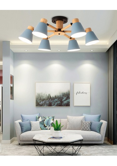 Simaavize Pretty Ahşap Oynar Başlık Avize Gri