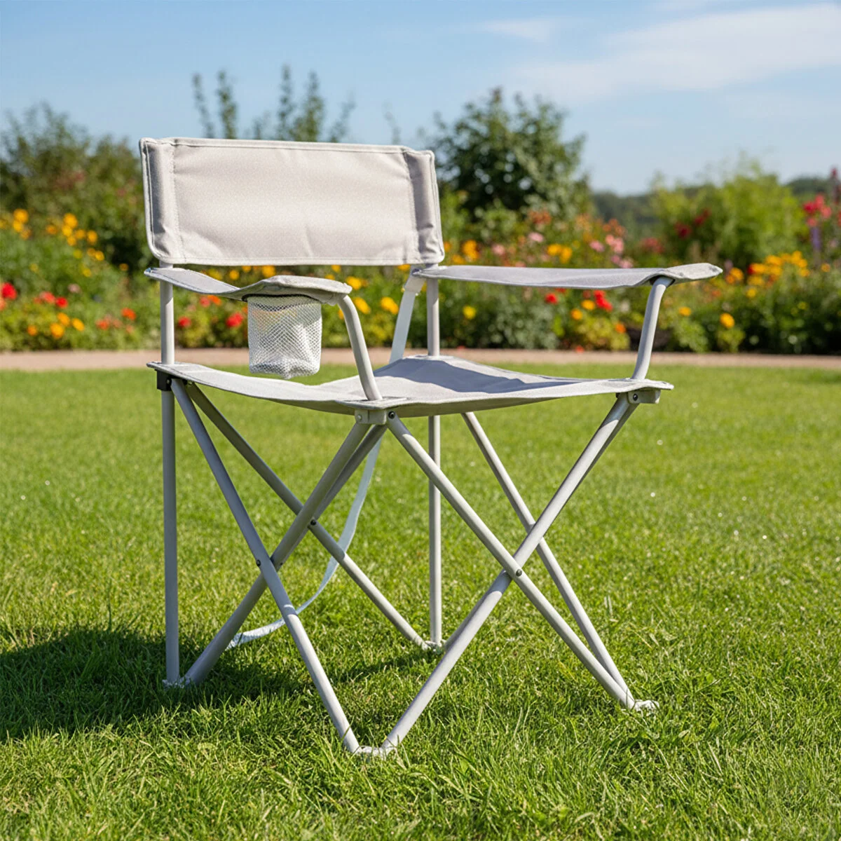 Kamp Sandalyesi Bahçe Sandalyesi Gri Açık Gri