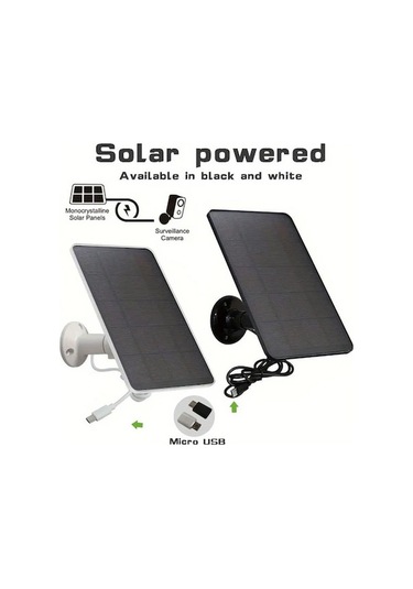 Besthome1 Dream011 Beyaz 360 Ayarlanabilir Düşük Voltaj Güvenlik Kamerası, Kapı Zilleri Ve Gözetim İçin Solar Panel