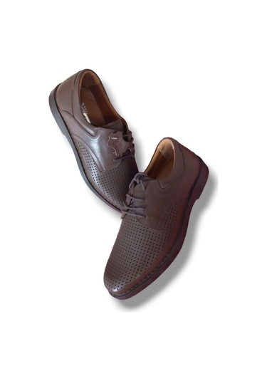 Growish Gr0205 Hakiki Deri Delikli Bağcıklı Poli Taban Comfort Erkek Ayakkabı Kahverengi