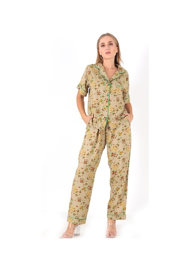 Doremi Floral Kısa Kollu Kadın Pijama Takım Desenli-m-l Desenli