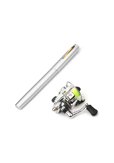 Folinda 1.4m Gümüş Minik Portatif Kalem Tipi Olta Kamışı Ve Makine Seti - Cam Çelik Fiber, 4.3:1 Dişli Oranı, Hafif Ve Dayanıklı, Tuzlu Ve Tatlı Su İçin