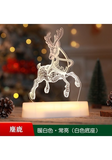 Soulader Akrilik Tabanlı Led Işıklı Neon Gece Lambası Noel Ağacı Dekorasyonu Ev Parti Süsleri Sarı