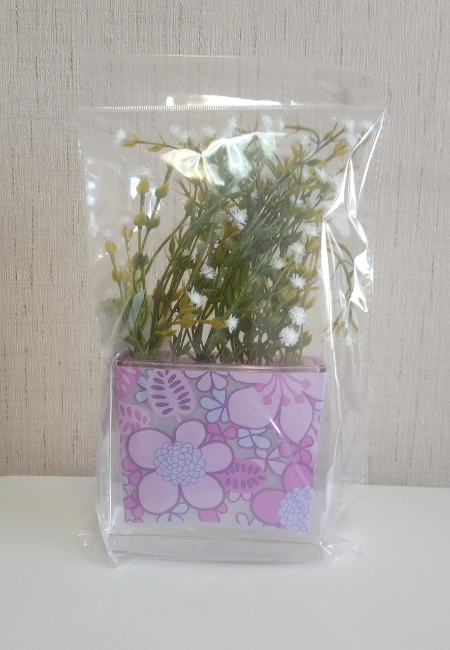 2 Adet Vazo Dahil,vazoda Çiçek,beyaz Yapay Çiçek,vazo Dekoratif Pembe Çiçekli 10x15x3cm Çok Renkli