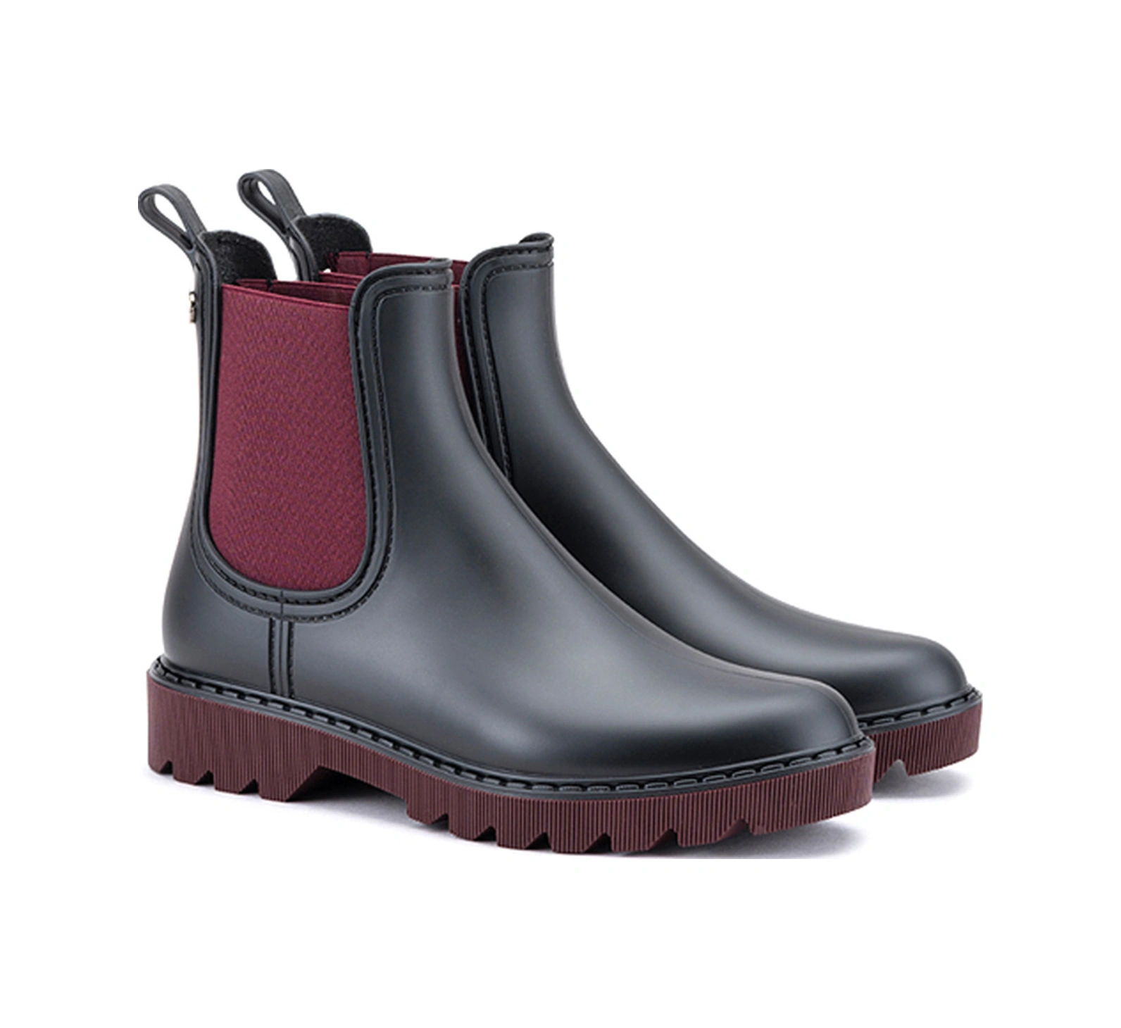 Igor Chloe Bıcolor Siyah Kadın Yağmur Botu Siyah-bordo