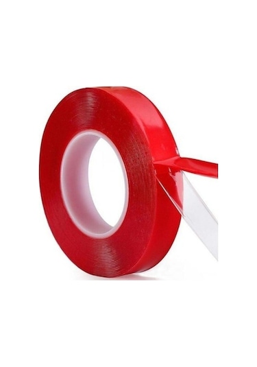 Çift Taraflı Silikonlu 2 Metre Şeffaf Bant 10 Mm X2m Geçirmz Süper Güçlü Montaj Band
