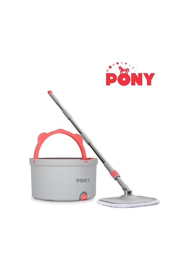 Pony Gri Temiz & Kirli Suyu Ayırma Özelliği Otomatik Temizlik Seti Mop Paspas