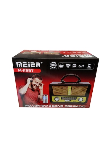 Meier M - 112Bt Usb/Sd/Mp3/Bluetooth Şarjlı Nostaljik Radyo