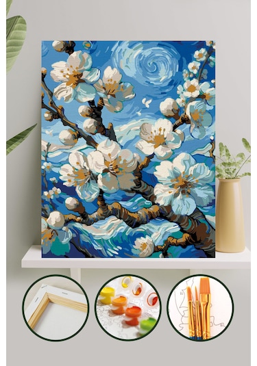 Sayılarla Boyama Tuval Seti 40x50 Cm - Bahar Dalı